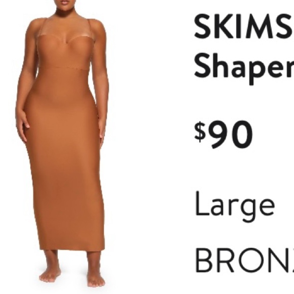 SKIMS Bronze Shaper Slip Dress